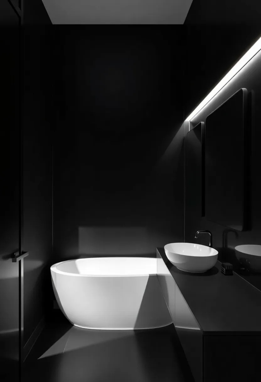 Use Mirrors to Reflect Light: strategically place mirrors to bounce light around the room and enhance the black aesthetic