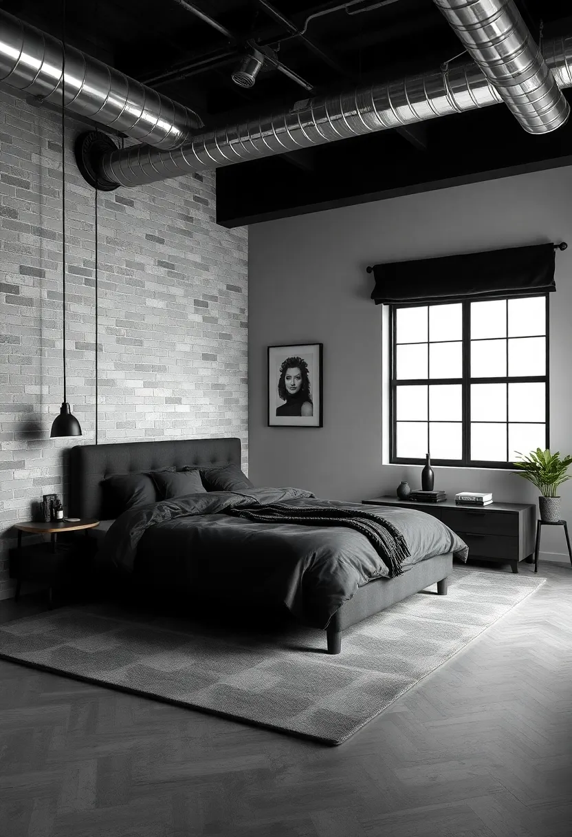 Combining functionality and Style in an Industrial-Modern Bedroom Layout