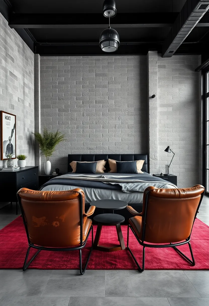 Worn Leather Chairs and Black ⁣Iron⁤ Frames ​As Statements of Masculine Style ‌and Comfort