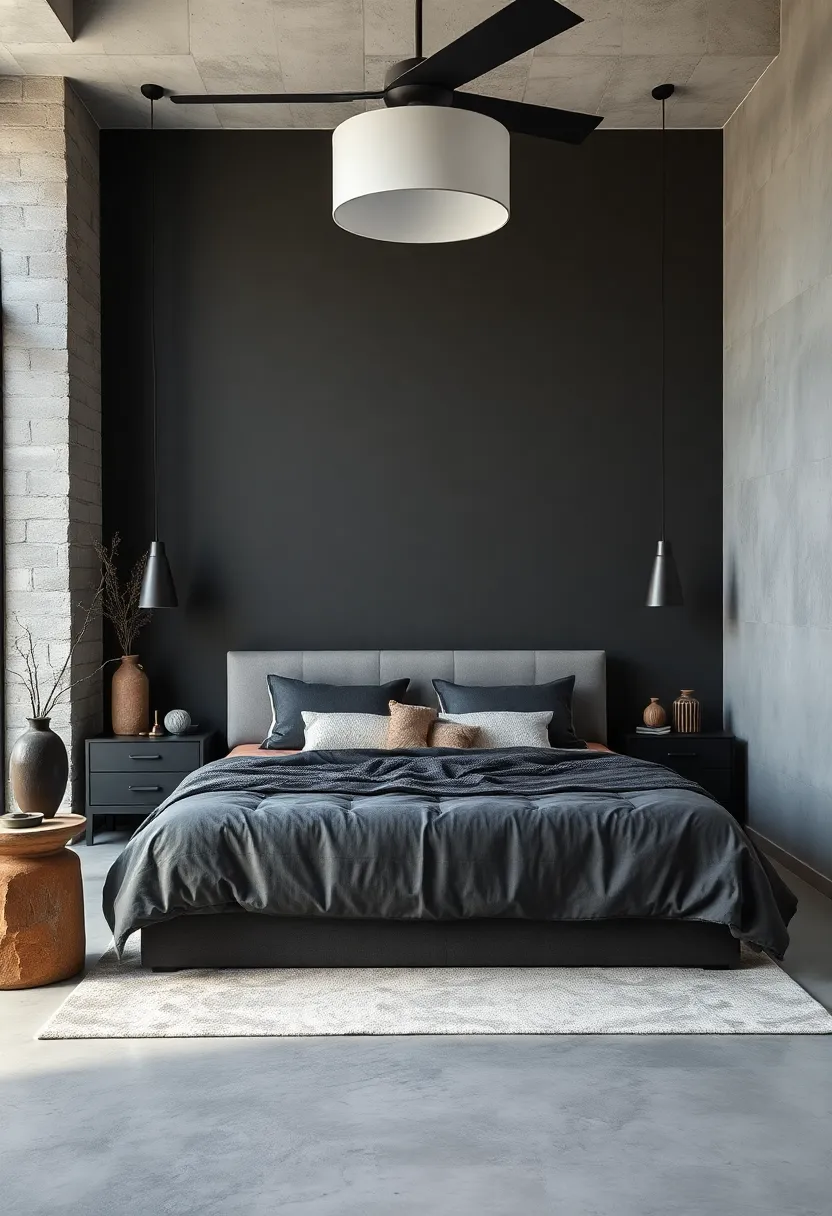 Remnants ⁢of Industrial‌ Tools Repurposed⁣ as Unique Sculptural Decor in a masculine Bedroom