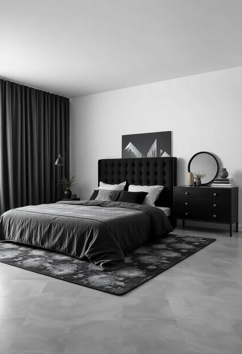 Transformative Textures: The Beauty of Black and Grey Fabrics in Bedroom Design