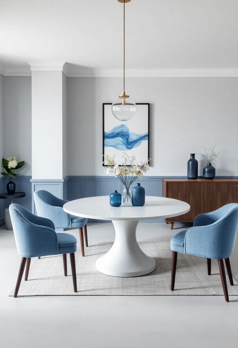 Embracing the Harmony of Blue and Gray in Your Dining Space