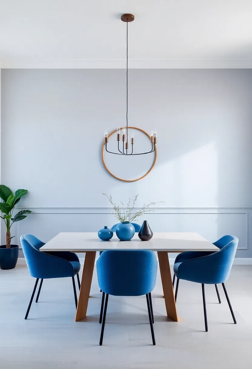 Exploring Different Shades of Blue and Gray for Dining Room Ambiance