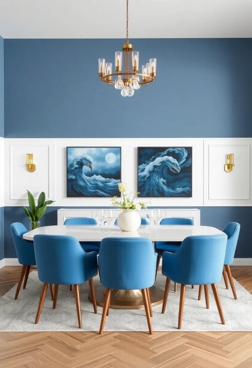 Exploring Cultural Inspirations in Blue and Gray Dining Room Decor
