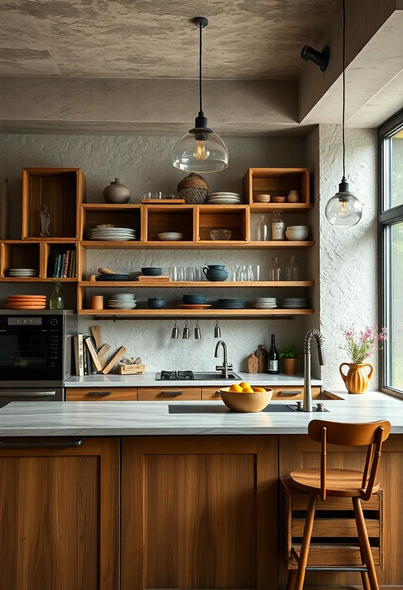 Arrange Open Wooden Crates as‍ Rustic Shelves