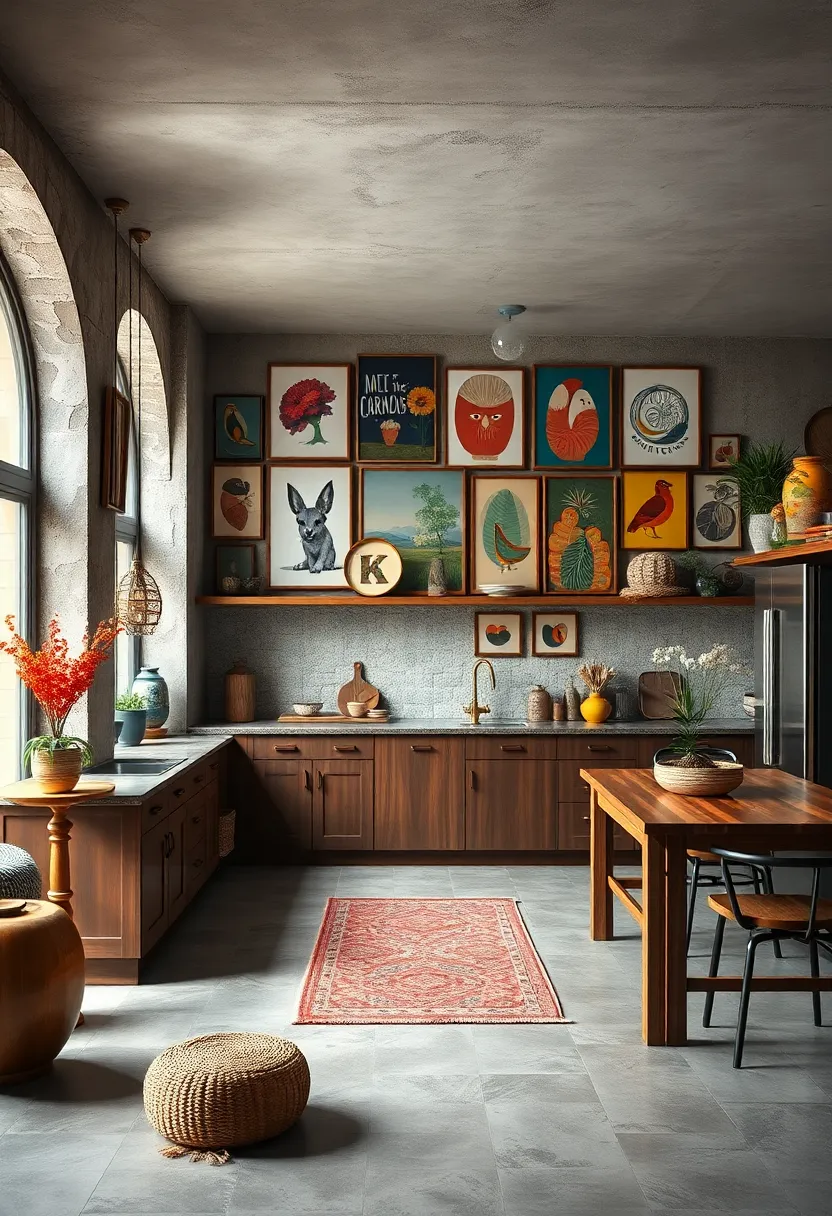 Integrate a Gallery Wall⁤ of Eclectic Artwork