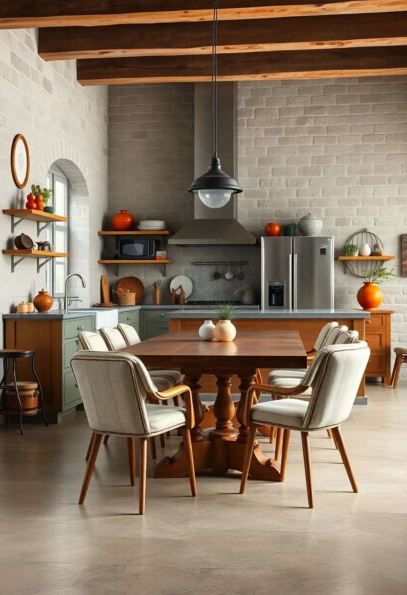 Mix ​Vintage ‍Chairs around⁢ a ⁤Wooden Dining​ Table