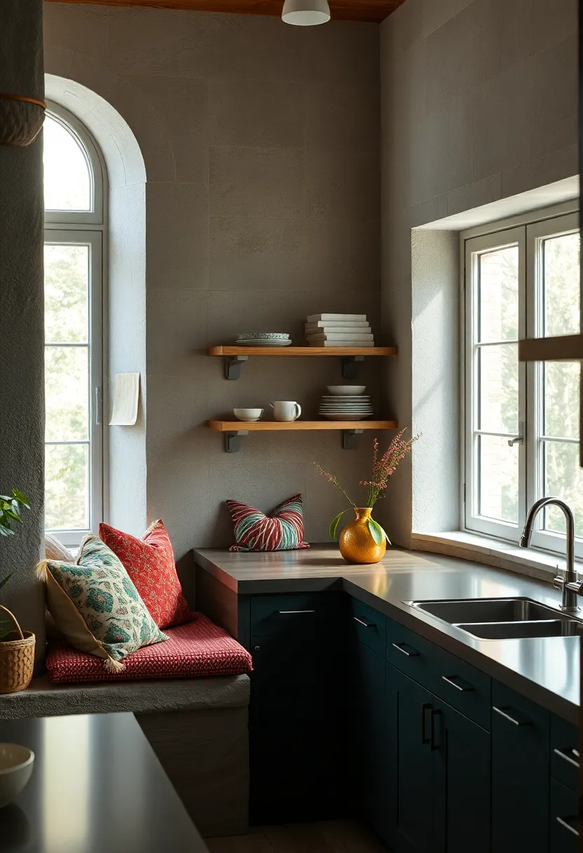 Place Colorful, Patterned Cushions on Window Seats