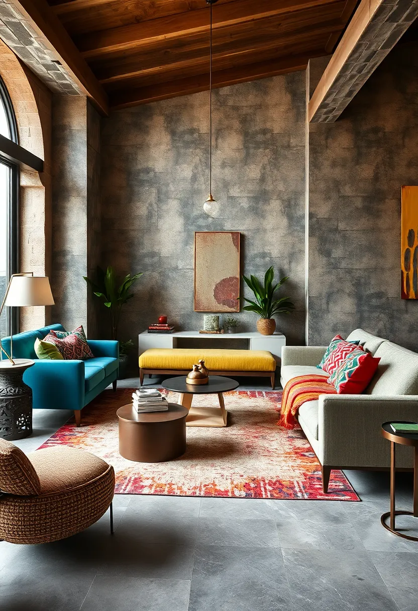 Layered stripes in varying widths and colors animate the room, complemented by soft, intricate lace ‌accents