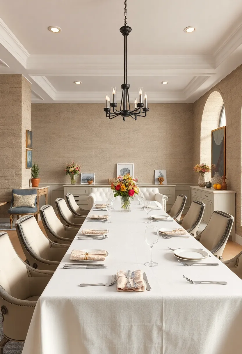 The Elegance of Linen Tablecloths‍ and Silver Cutlery Accentuating⁤ Classic Dinner‌ Settings