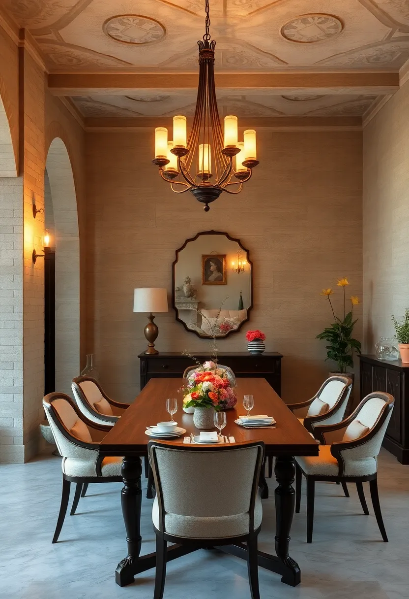 The Gentle glow​ of Vintage Chandeliers Casting Warm Light Over classic Dining ⁤Tables