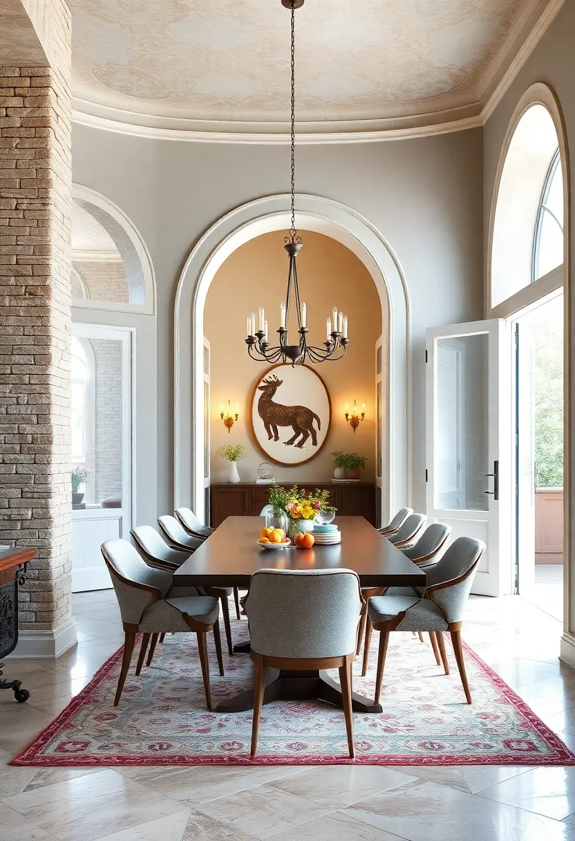 The Grace of Arched Doorways and⁢ French Doors Leading Into Classic dining Rooms