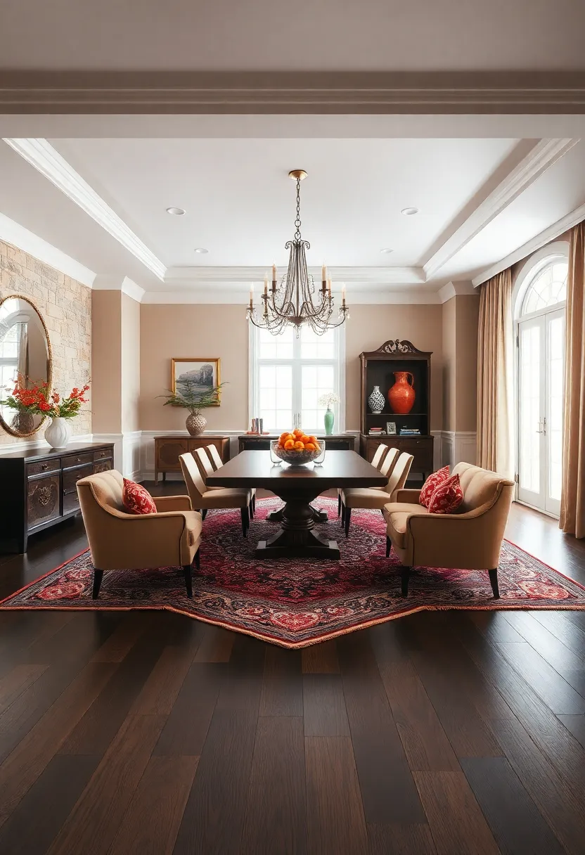 The Subtle Beauty of ​Dark ⁢Hardwood⁣ Floors Complemented by persian⁣ Area Rugs