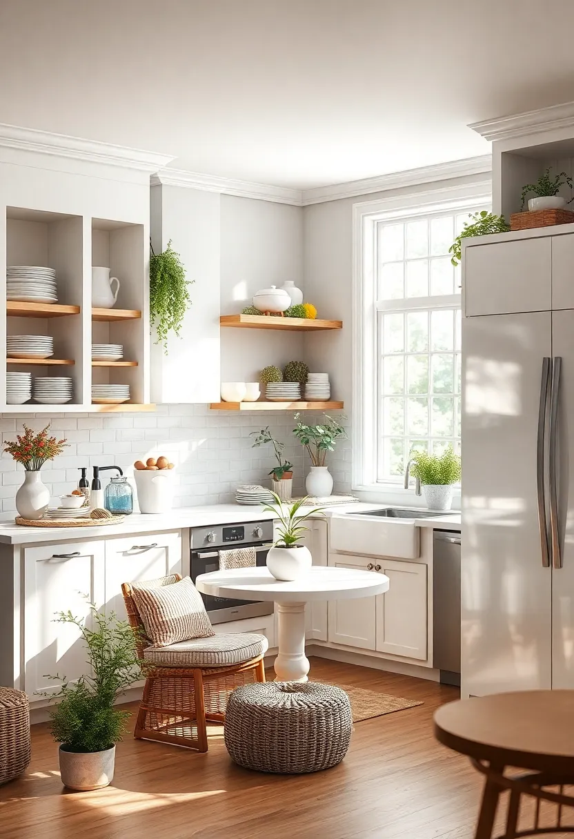 Bright White Porcelain Dishes Arranged In Open Cubbies To Inspire A Clean, Classic Cottage look