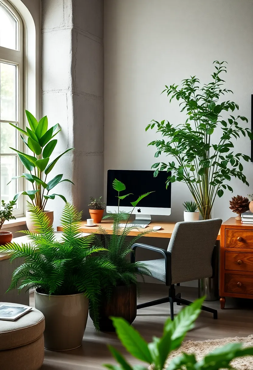 Clustered ‍Potted⁢ Greenery‍ Including Ferns and Ivy Bringing Freshness and⁢ Organic ​Energy