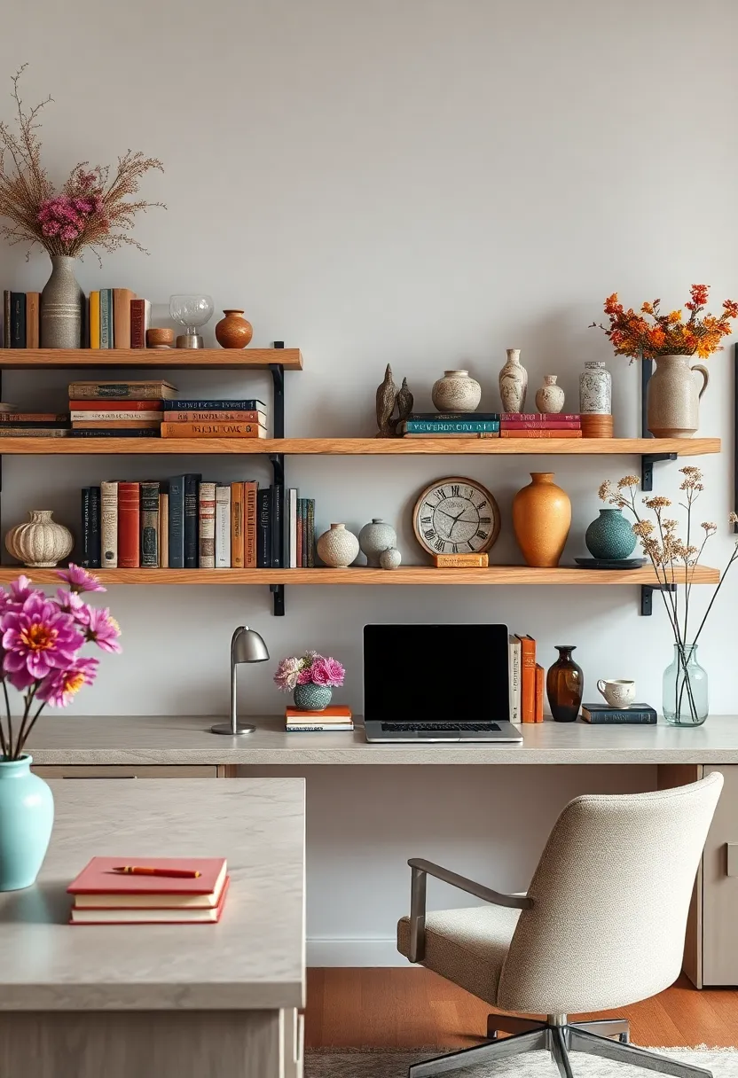 shelves Adorned‍ with ⁣Antique​ Books, Dried Flowers, and⁤ Ceramic Trinkets ⁢Evoking Timeless⁤ Beauty