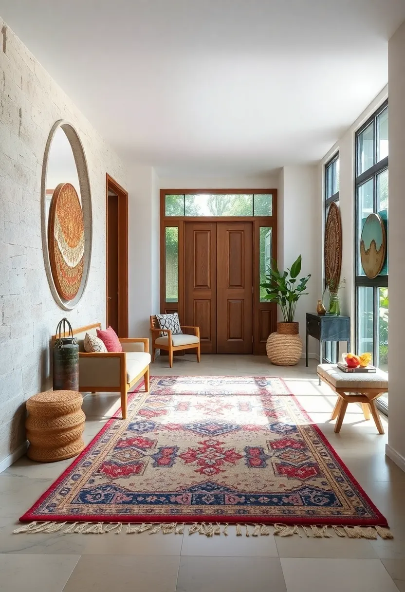 Bohemian‌ Rugs Interwoven With ⁤Geometric Patterns Crafting A Cozy Yet eclectic Entryway Floor