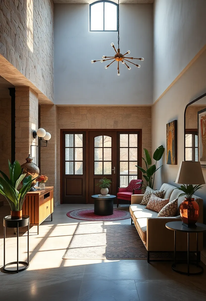 Unconventional Lighting Designs ⁤Throwing Playful Shadows‍ Across​ An Eclectic entryway