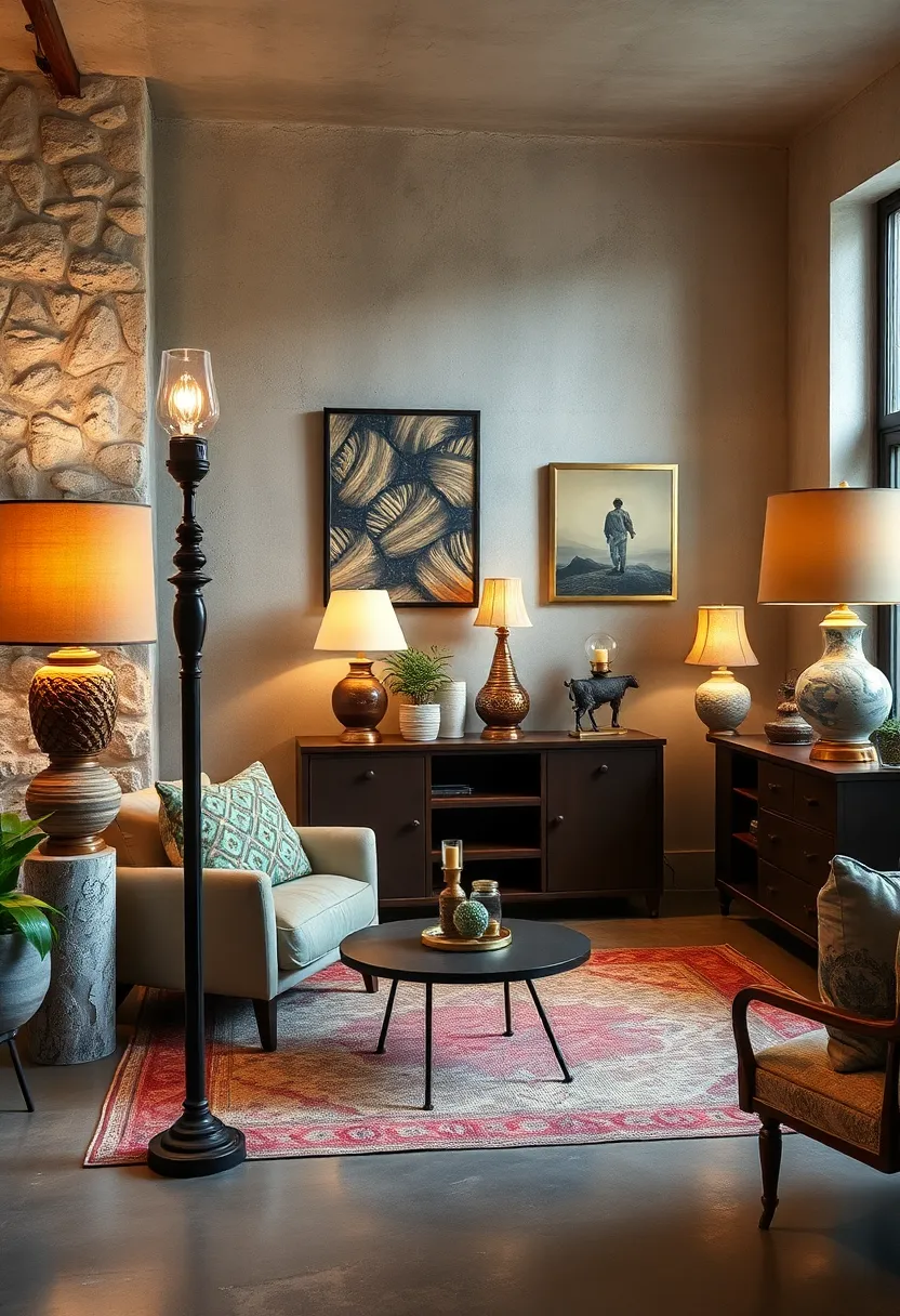 Showcase a ​collection of vintage​ ceramic lamps from different eras for⁢ a curated look