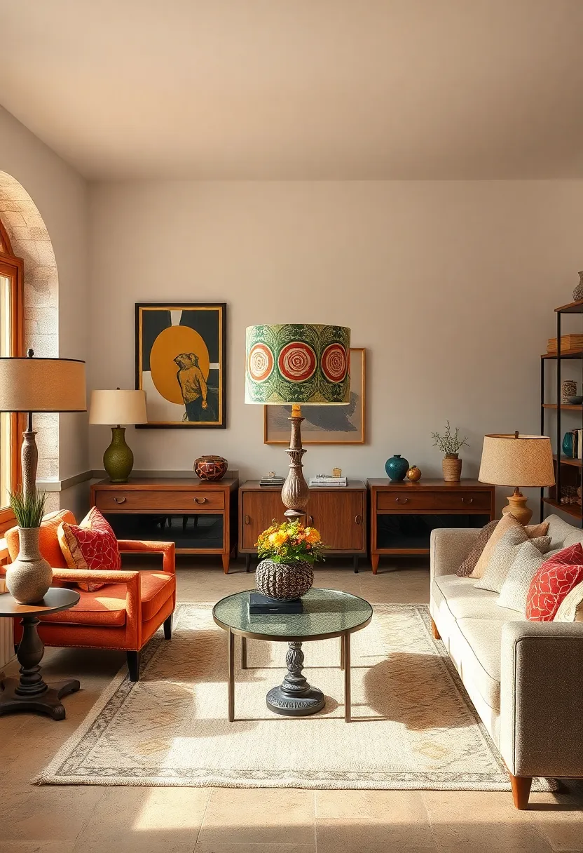 Use a bold,patterned lampshade on a classic vintage base⁣ for an unexpected pop of character