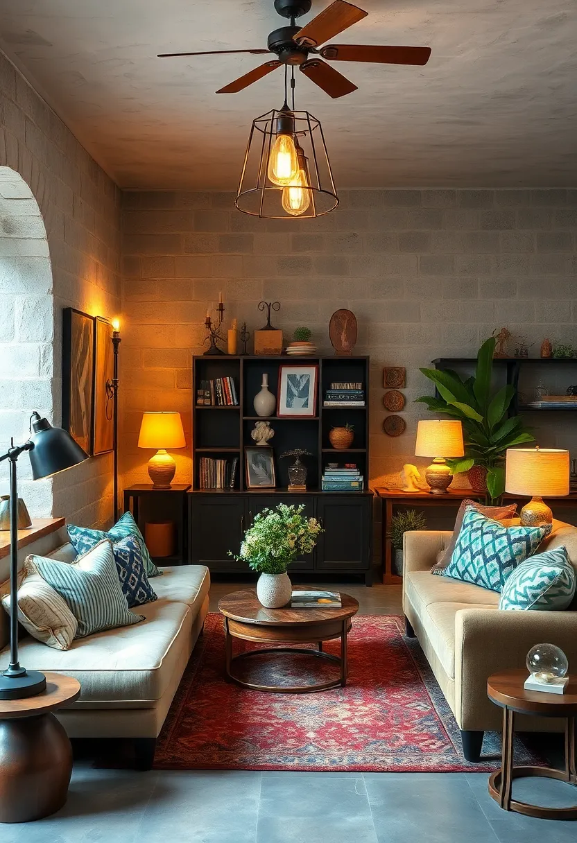 Use vintage ⁢industrial lamps in a ⁤rustic eclectic room to highlight functional beauty