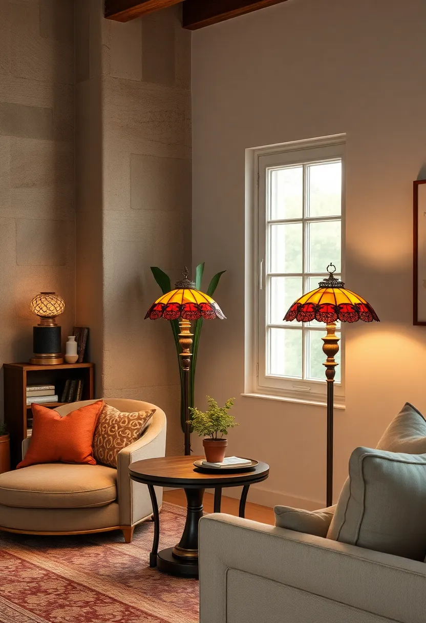 Highlight antique lamps with stained ⁤glass shades for artistic flair in your⁣ creative ‌space