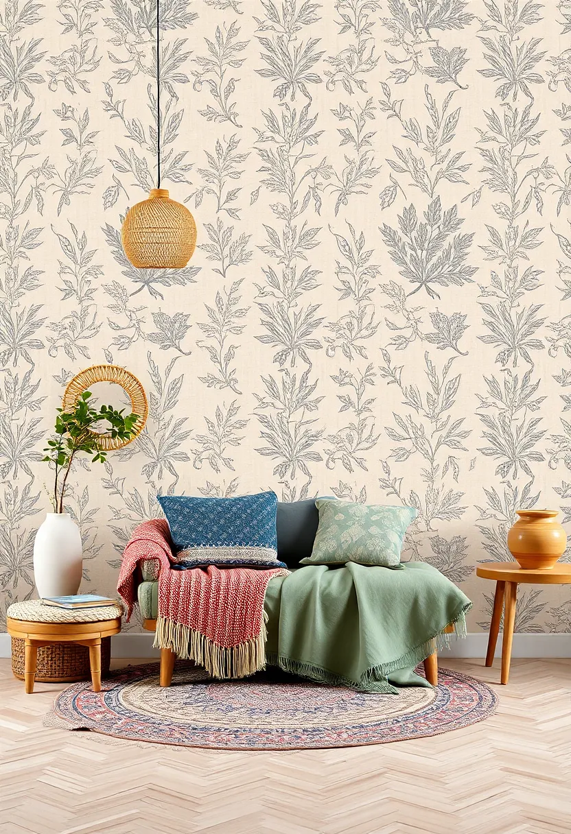 Bohemian ⁤Vibes: Layered⁤ Textiles and Wallpapers for a Cozy Retreat