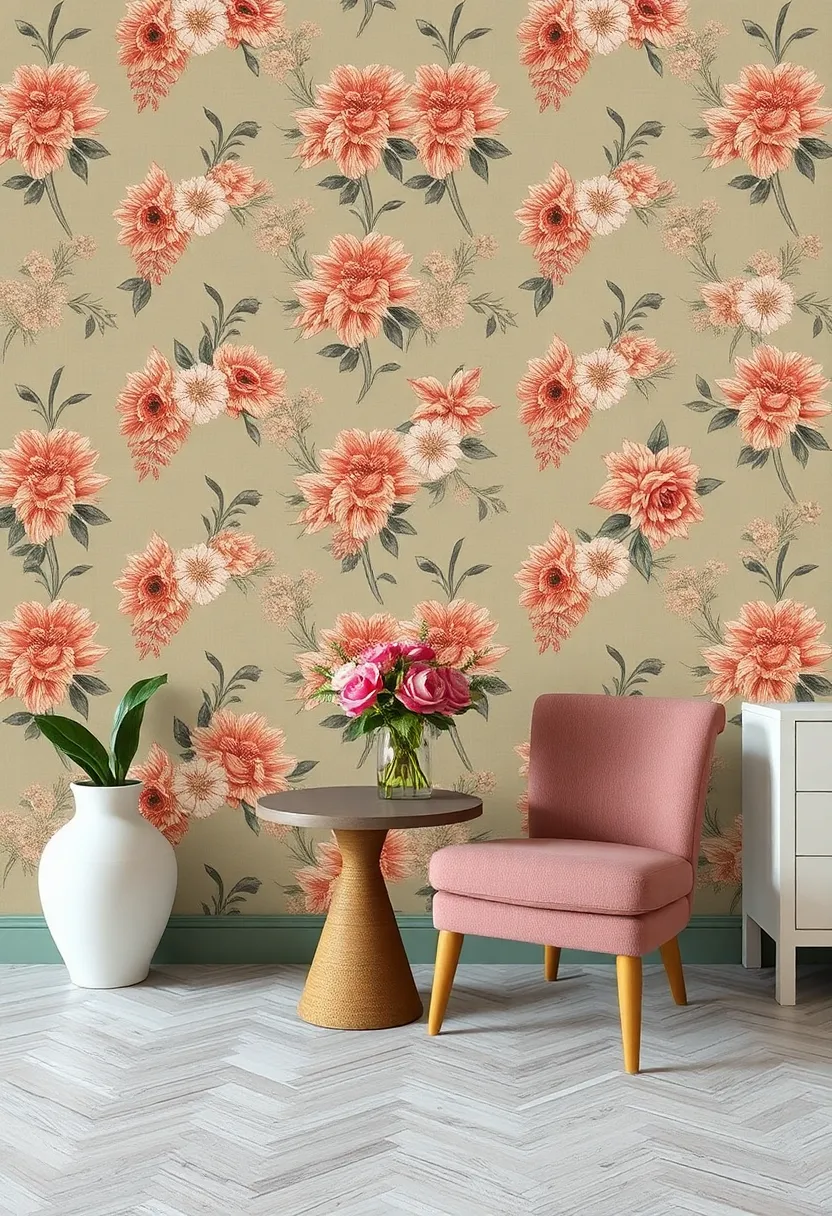 Vintage Charm: Incorporating Retro ​Floral Wallpapers in Modern Interiors