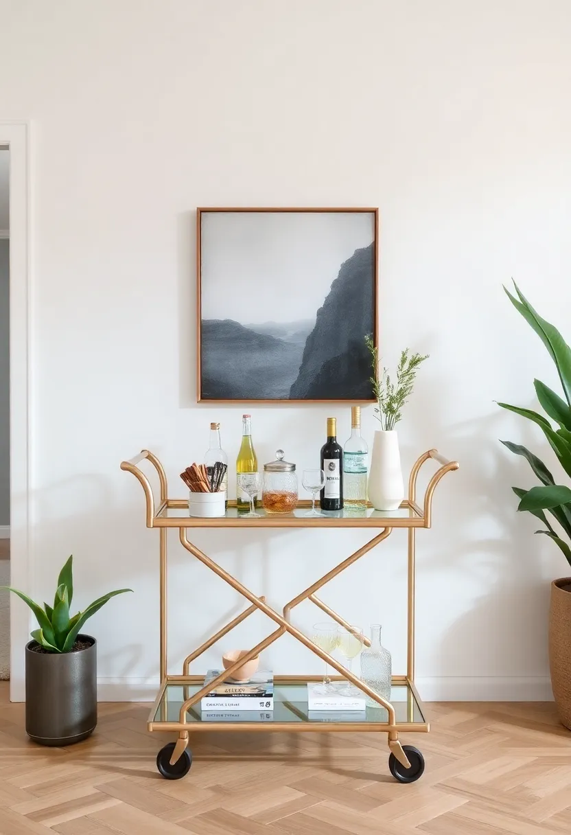 Elevate Your dining Experience with a Chic Bar Cart Display