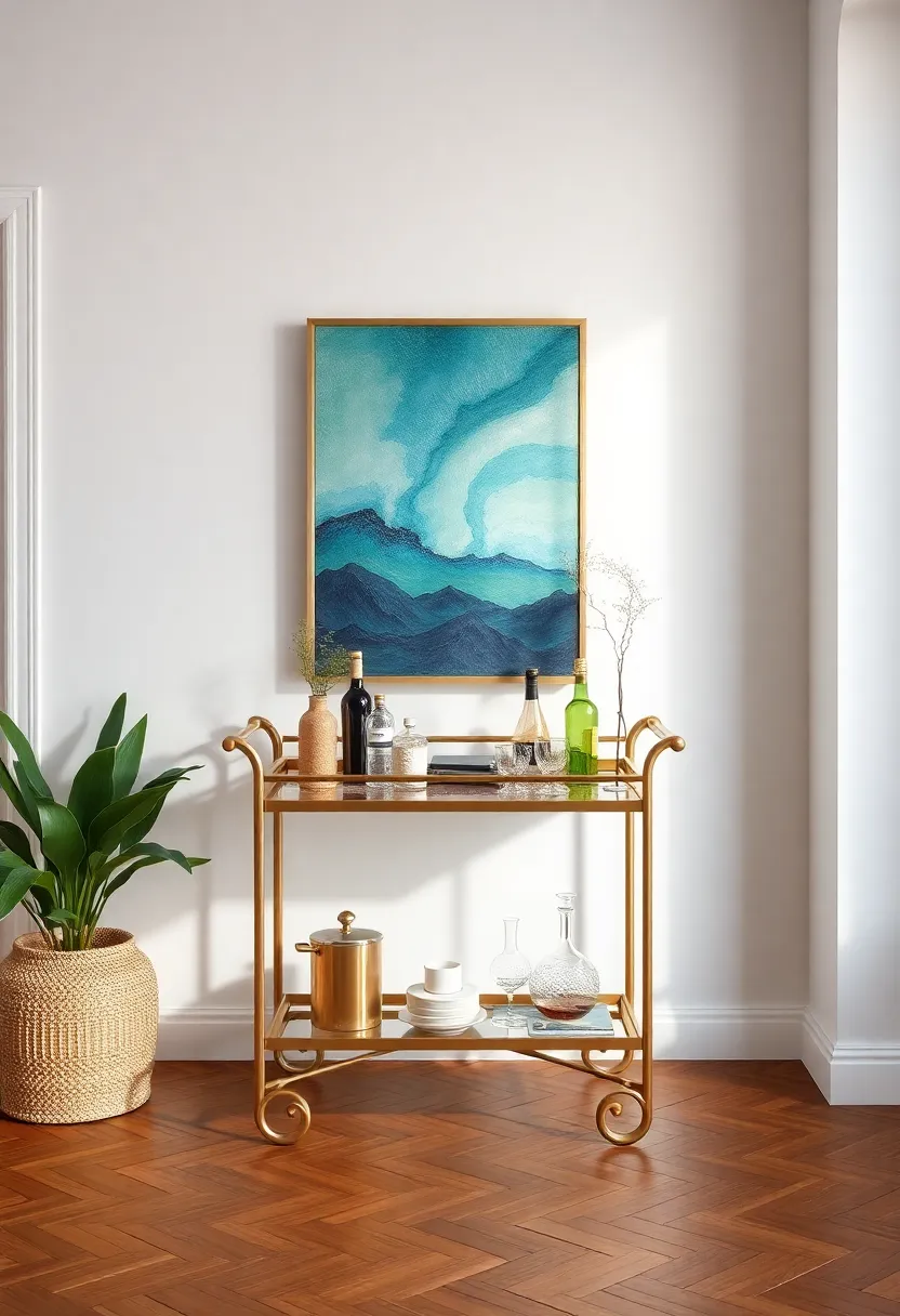 Captivating Backdrops: Using Art and Décor Behind Your Bar Cart