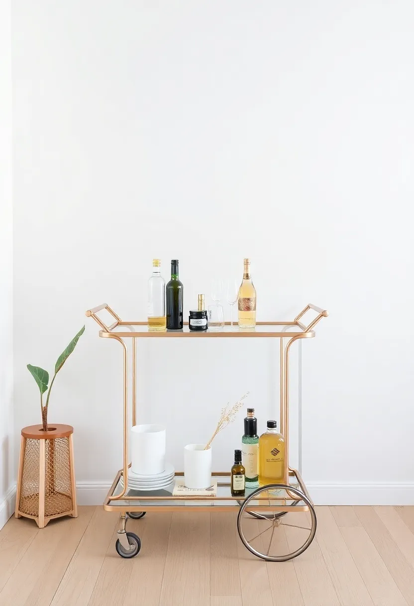 Explore Minimalism: Simple and sleek Bar Cart Ideas for Modern Spaces
