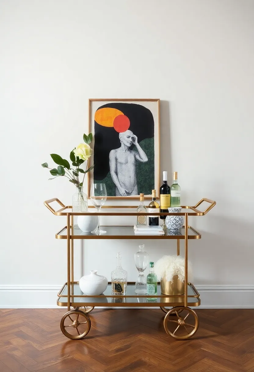 Bold Statements: Using Artwork as a Focal Point in Bar Cart Design