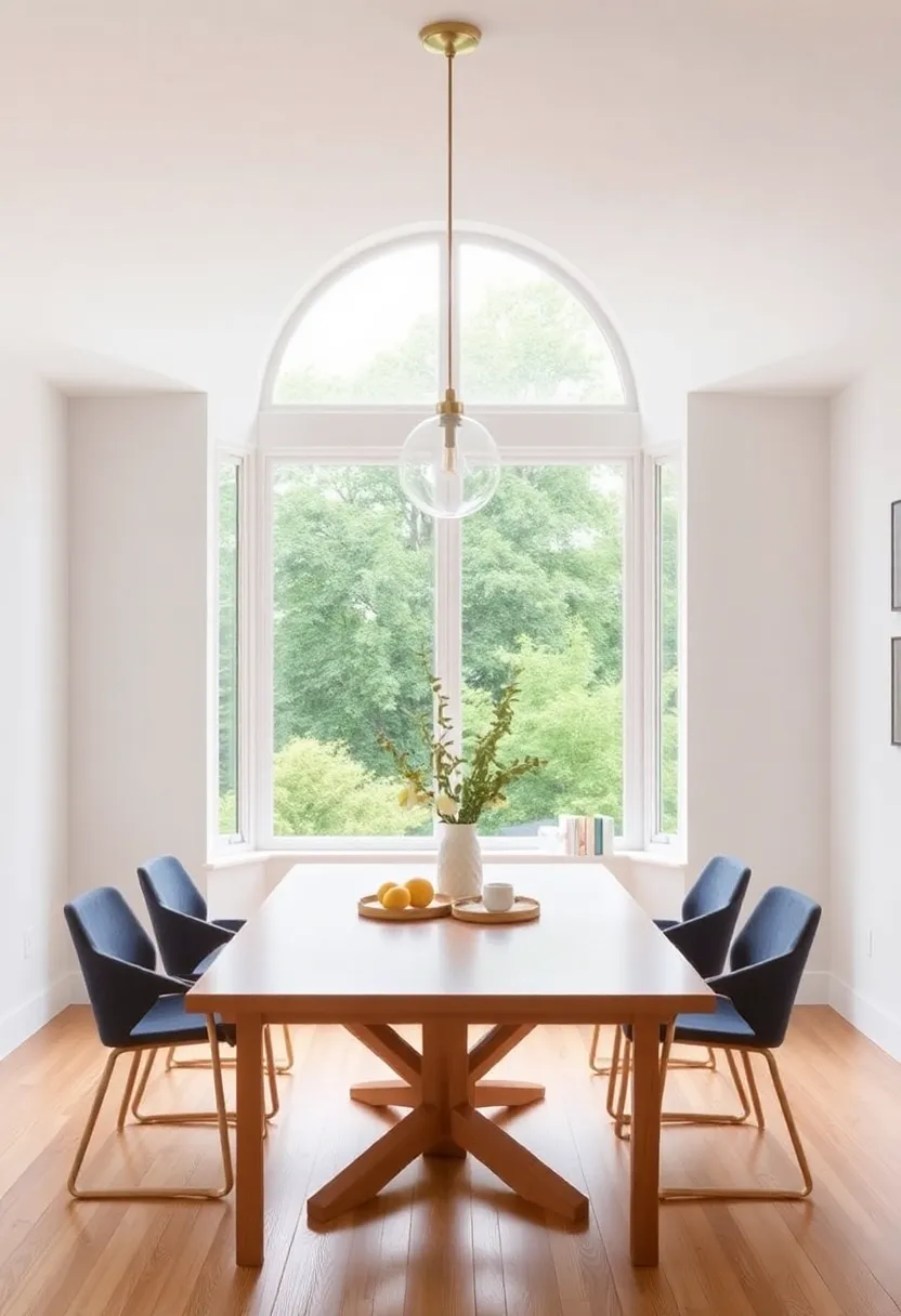 Incorporating Bold Artwork To Make Your Bay Window A Visual Attraction In The Dining Room