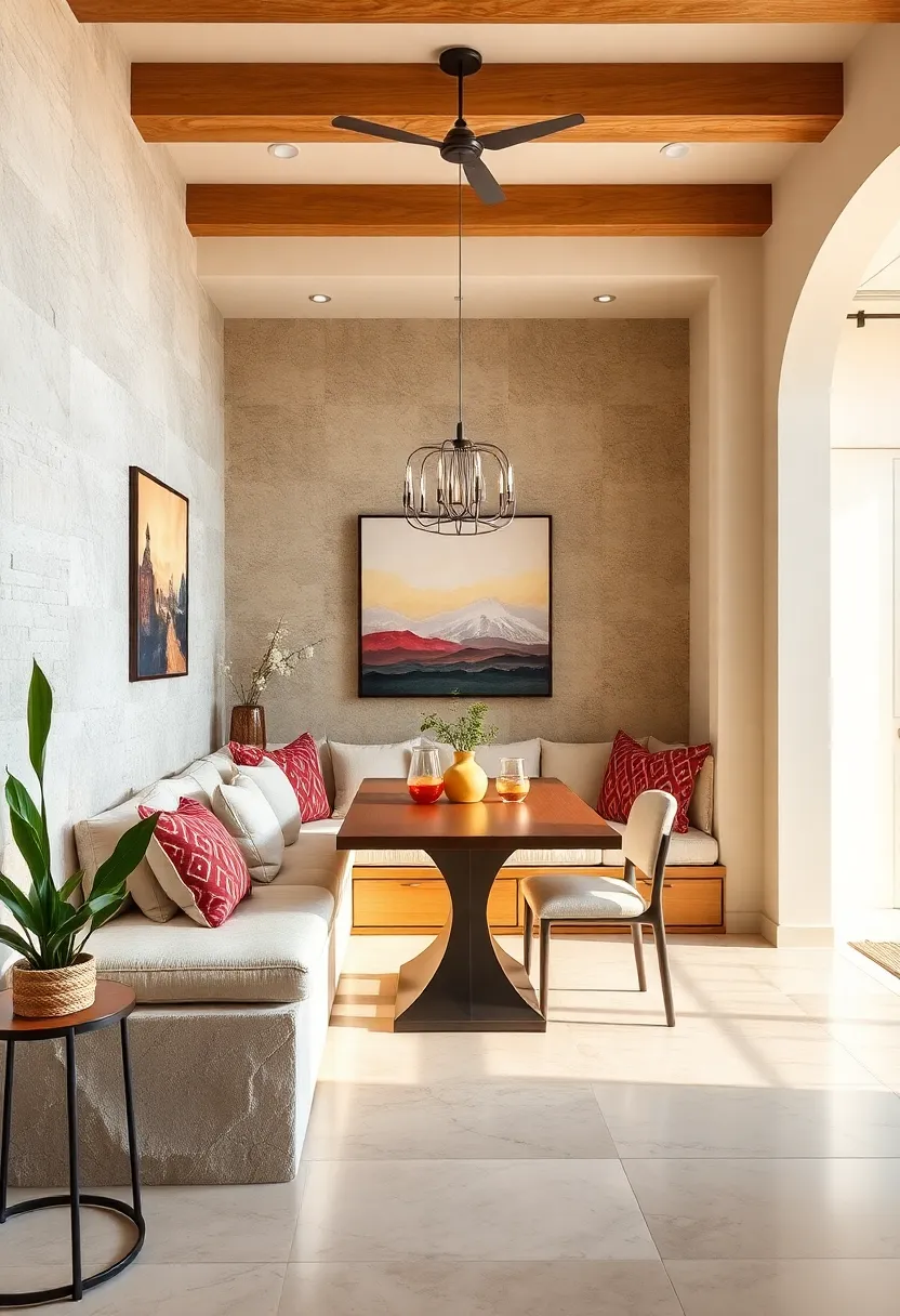 Built-In Bench Seating⁢ with Plush Cushions and Under-Seat Storage