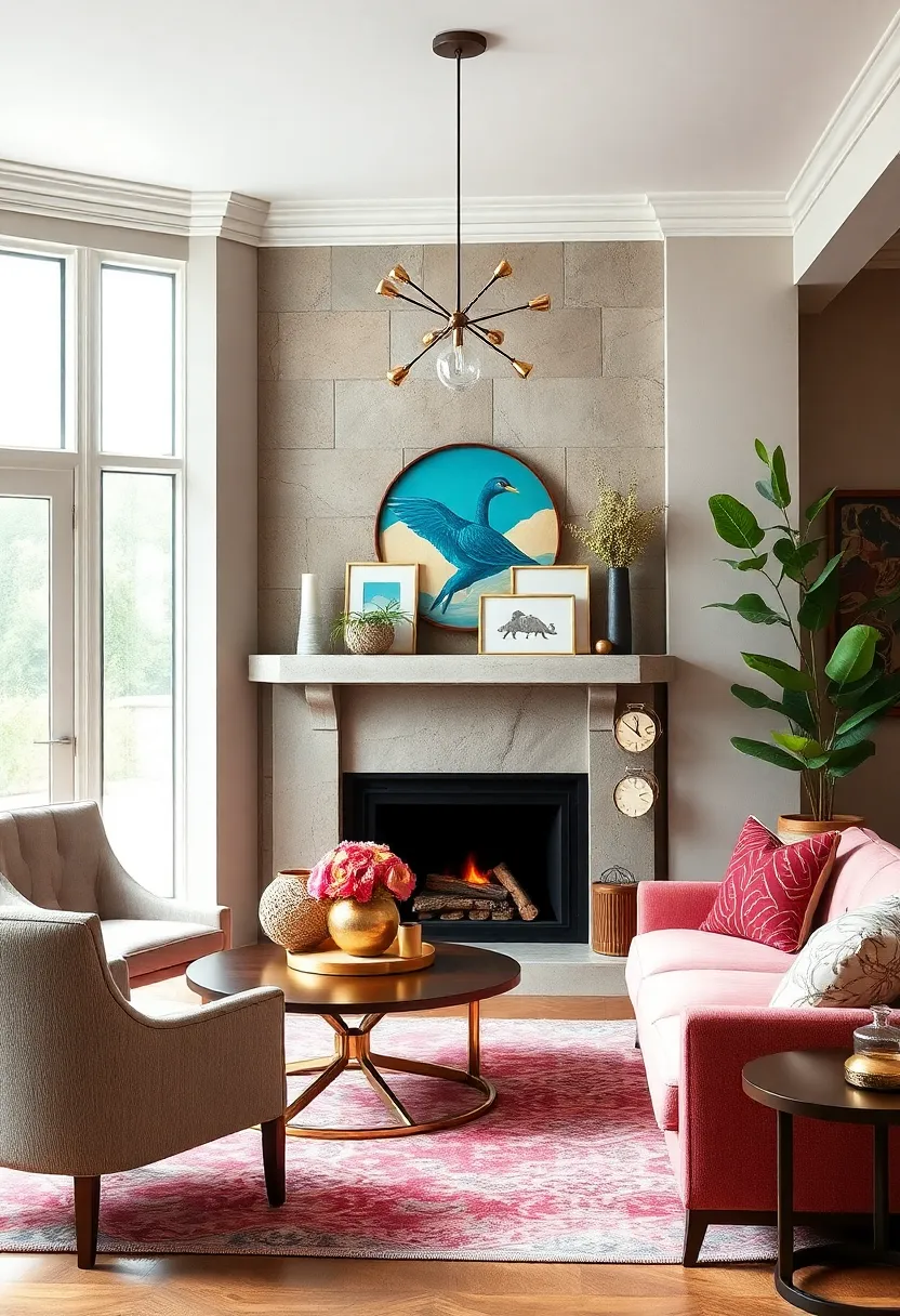 Corner Fireplace Mantel Repurposed as a Dessert or Coffee Station