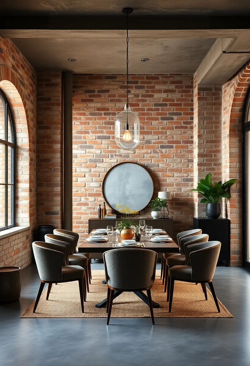 The ⁢interplay​ of‍ shadow and​ light‌ across the uneven surfaces of exposed brick creates a dynamic,inviting dining environment