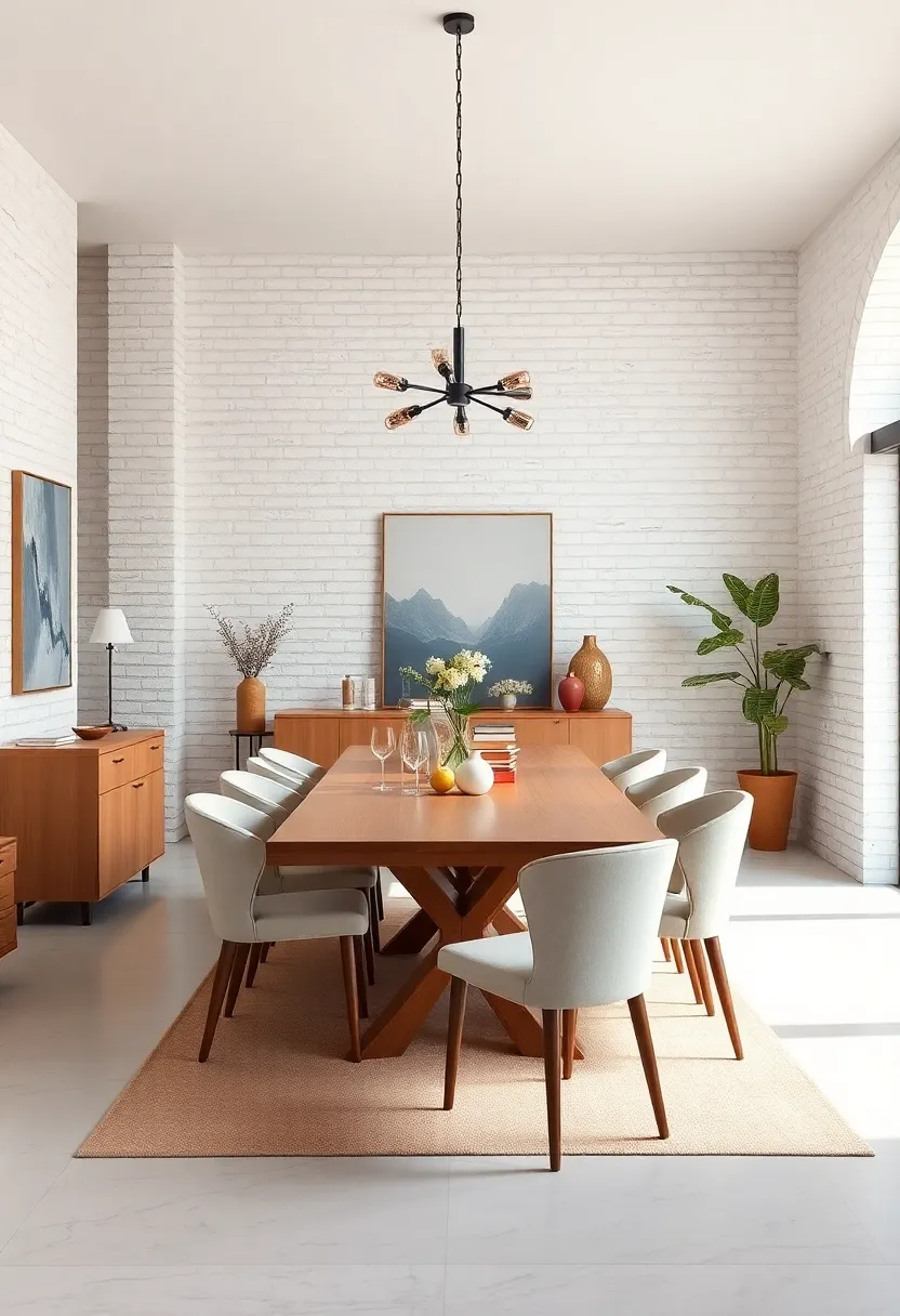 Painted white brick walls add a subtle, refined texture that‌ lends brightness ⁣without sacrificing the room’s rustic integrity