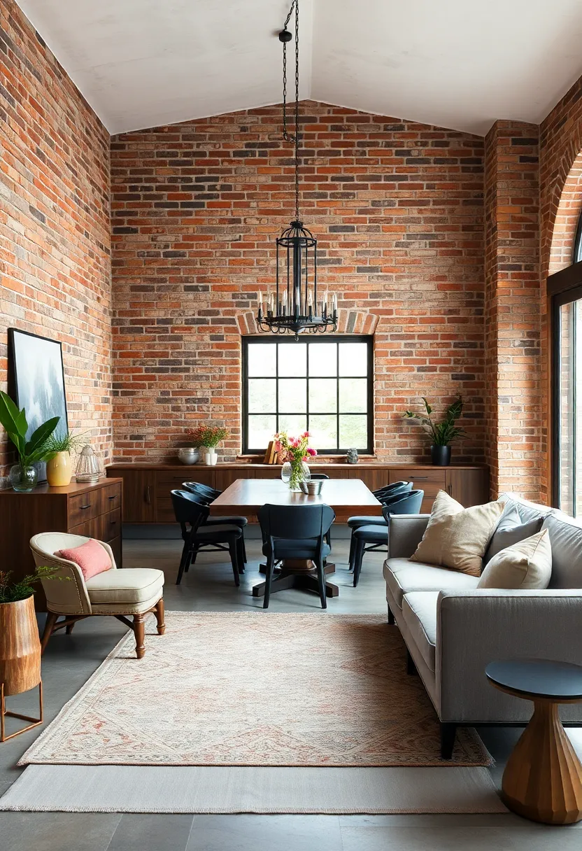 Soft ⁢rugs and⁣ plush‍ seating soften ⁤the ruggedness of exposed brick, balancing comfort and rustic style effortlessly