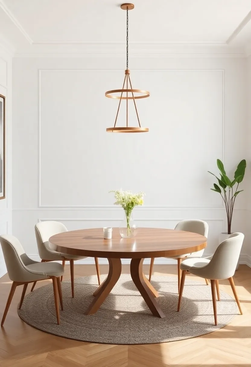 Showcase Your Style with Statement Lighting Above a Round Dining Table