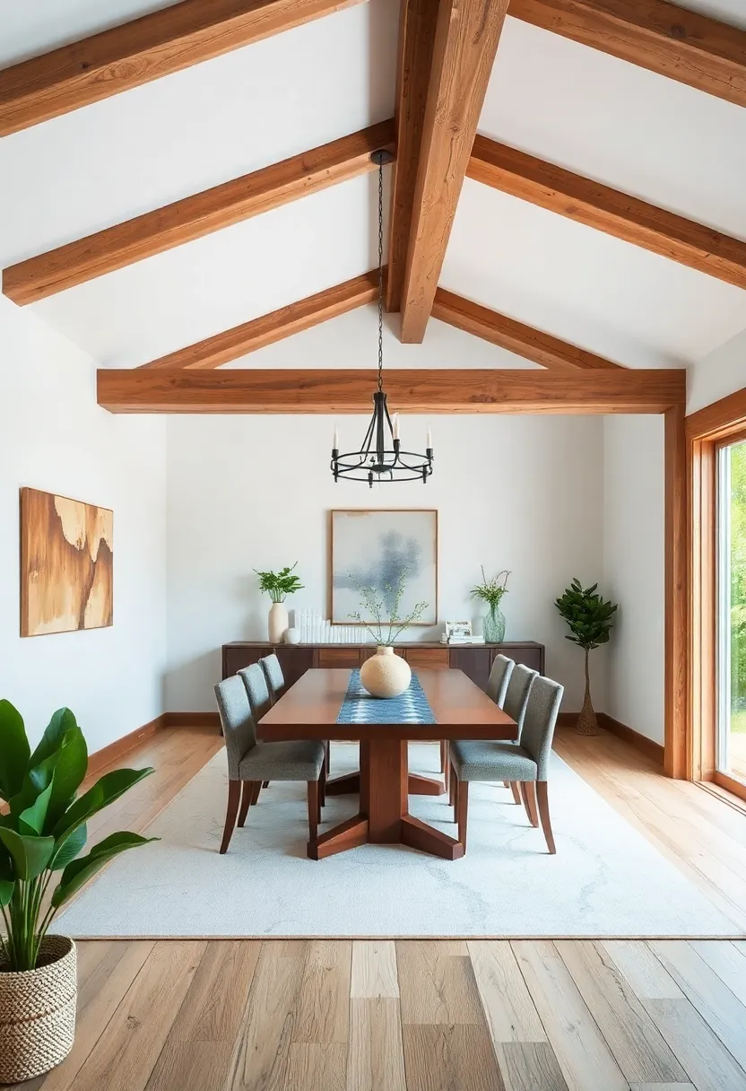 Bring‌ the Outdoors In: Opt for untreated wood beams that highlight the natural grain and promote an organic feel
