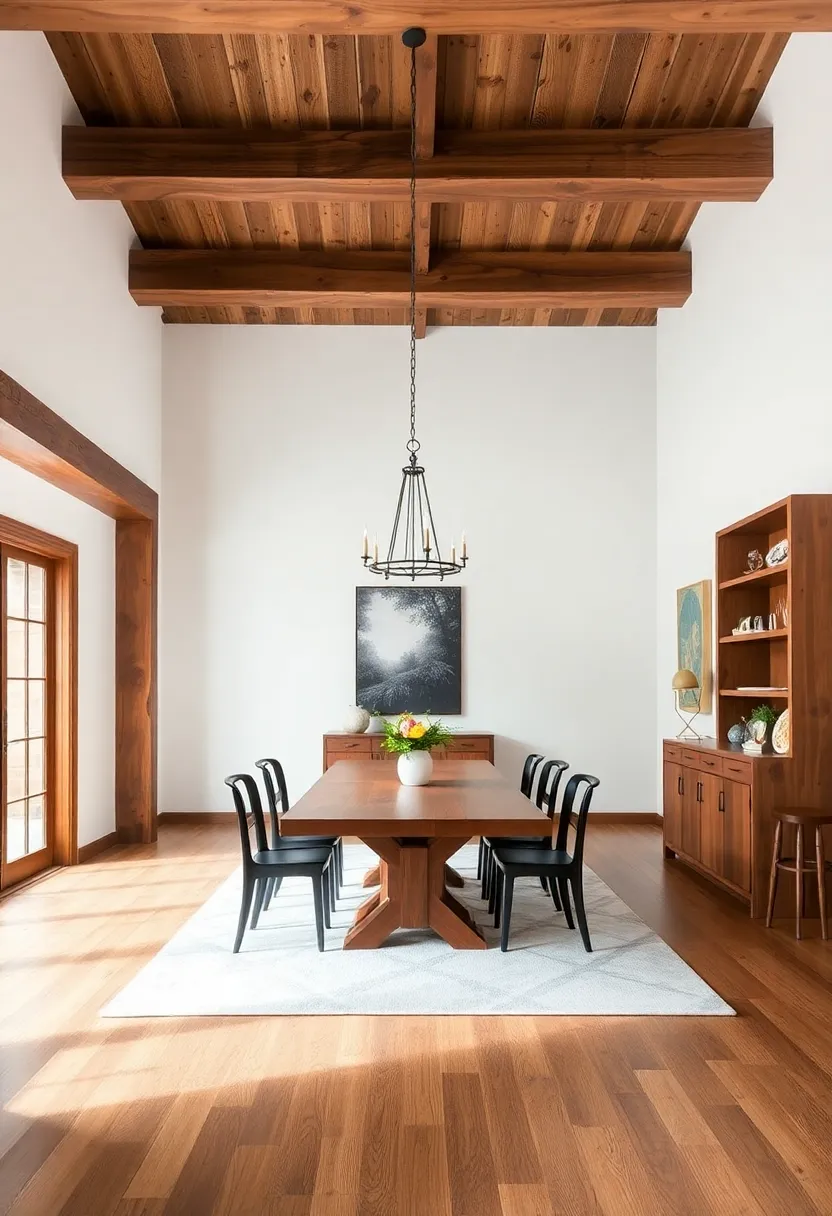 Layer with Paint:⁣ For a unique touch, use stencils or painted designs on wooden beams, making them truly one-of-a-kind