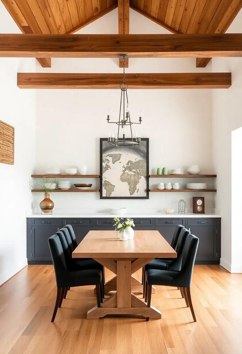 Open Shelving: Create open shelving on lower beams to display dishware, ⁢adding both storage and decor in a charming way