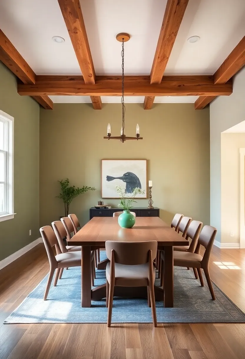 Play with ‍Color: Paint⁣ exposed beams in bold hues to add personality and vibrancy to your dining room