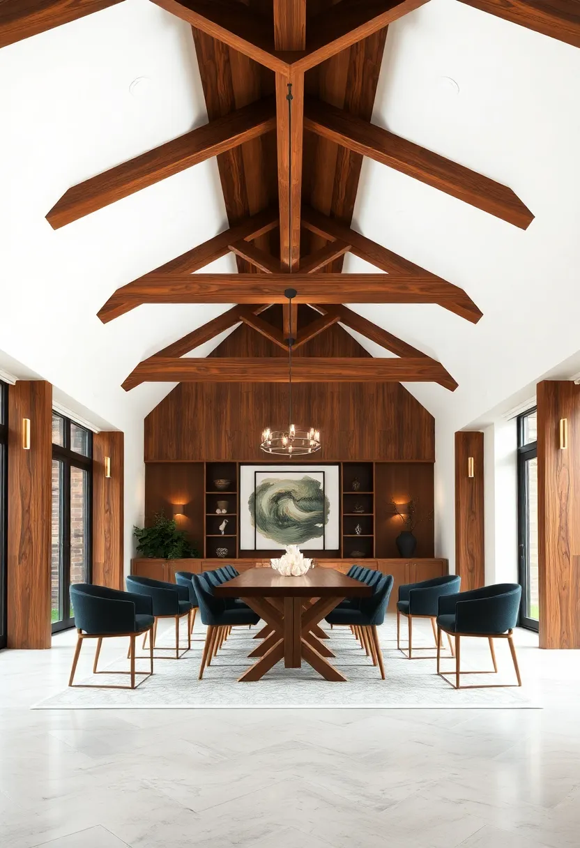 Sophisticated Sophistication: Implement sleek, manufactured wooden beams for a modern twist that's both stylish and clean