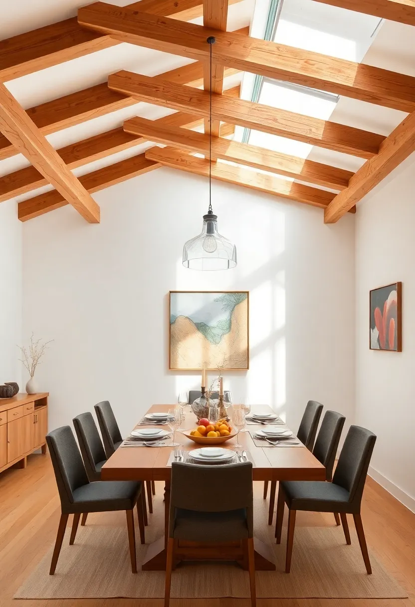 Warm⁣ Up the Space: Use warm-toned wood beams⁣ to introduce a sense of comfort and coziness​ during meals