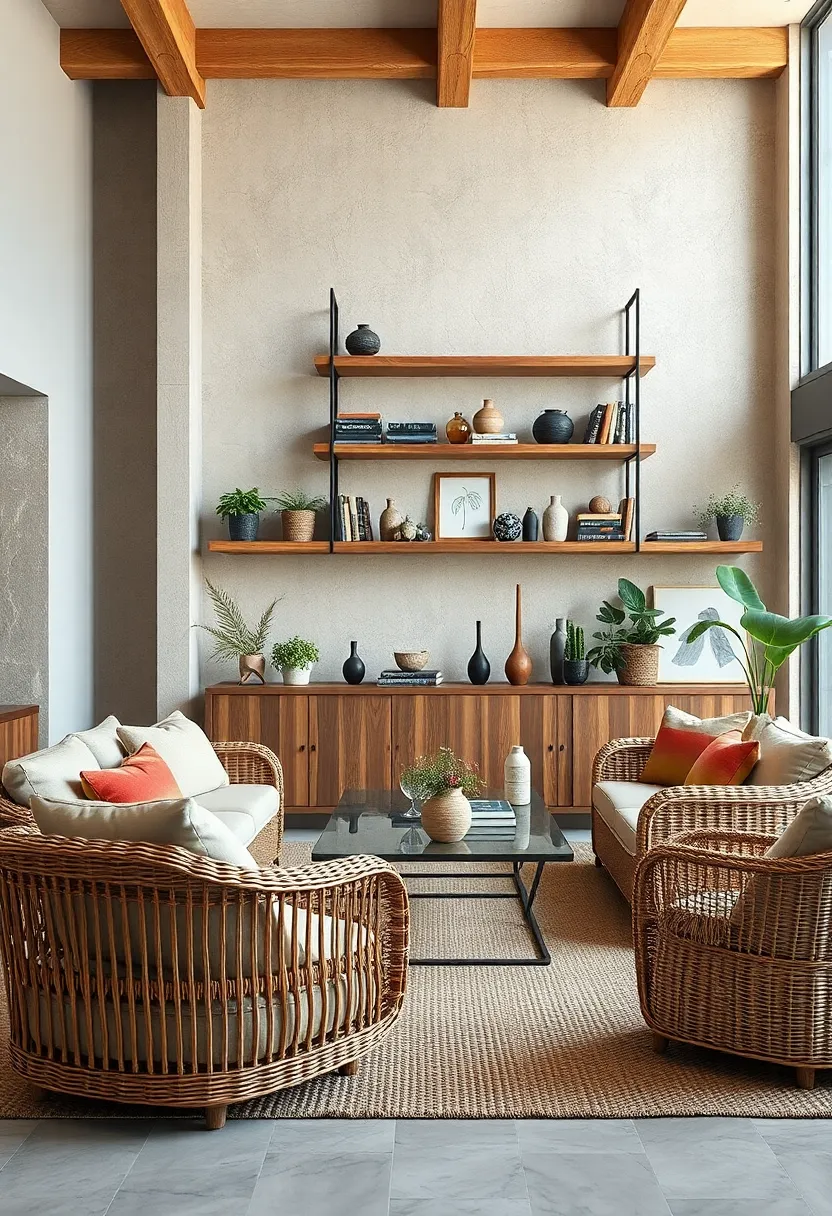 Mix Wicker with Soft Linen Cushions in Earthy⁢ Hues for Inviting seating