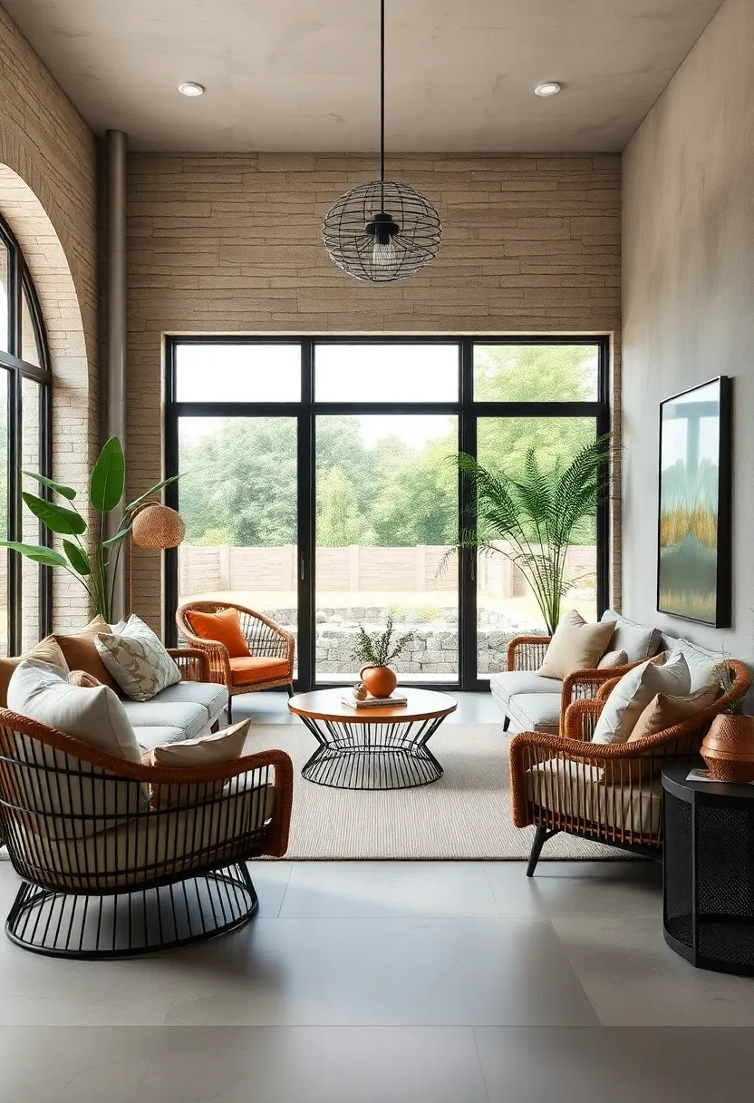 Blend Matte Black Metal Accents with Wicker‌ to Modernize Your Earthy‍ Living Room