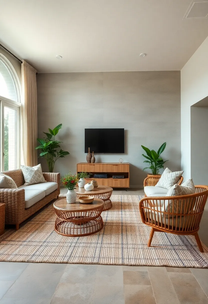 layer⁣ Textured Rugs Beneath Wicker‌ Coffee ⁤Tables for Added Depth and Comfort