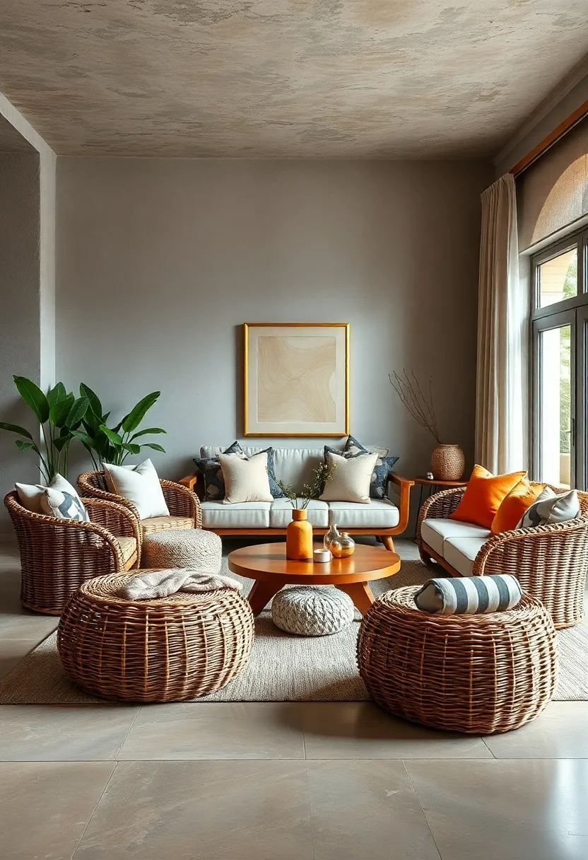 Arrange Wicker Poufs Around a‍ Low Wooden Table ‌for Casual, Cozy ​Seating