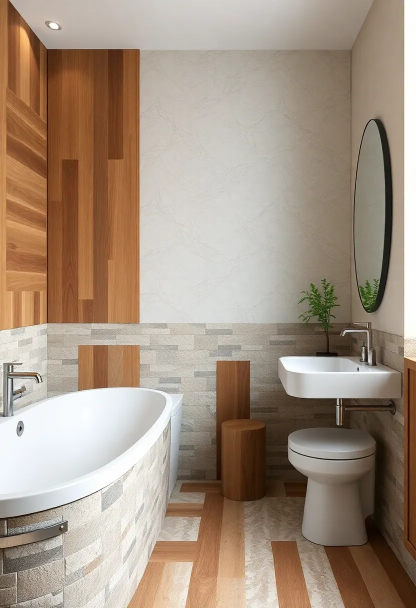 the Art of⁢ Mixing Materials:⁣ Wood, Stone, and mosaic Tiles in Bathroom‌ Harmony